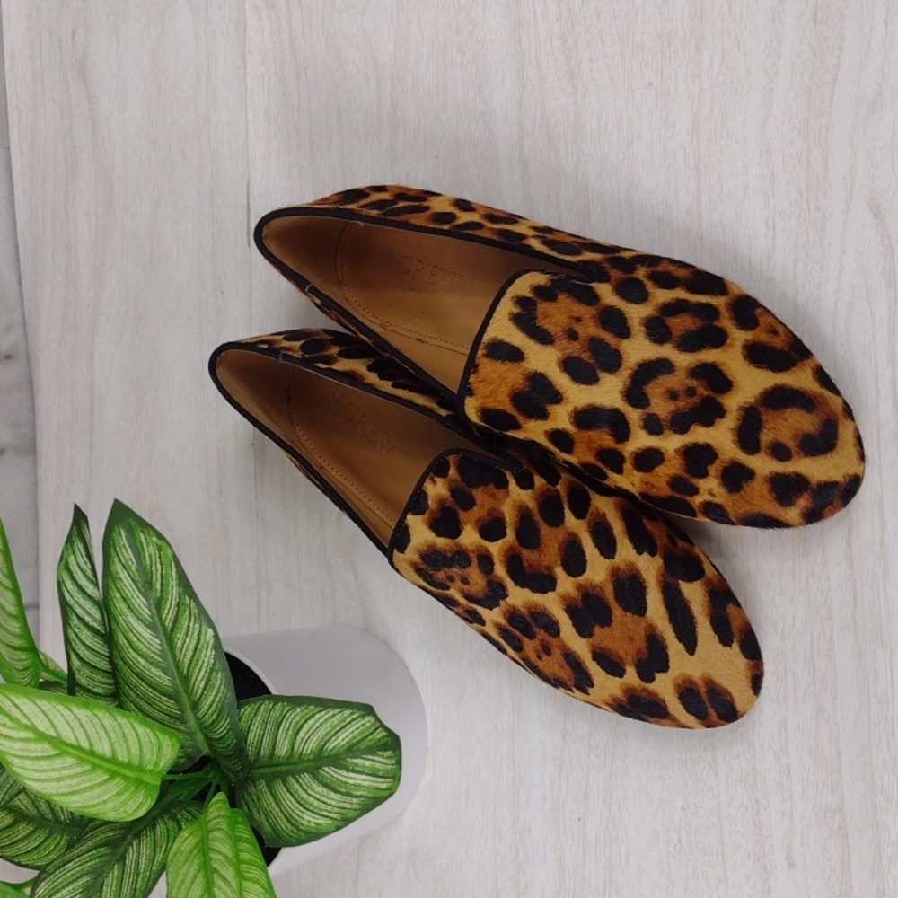 J. Crew Leopard Print Calf Hair Flats Size 7